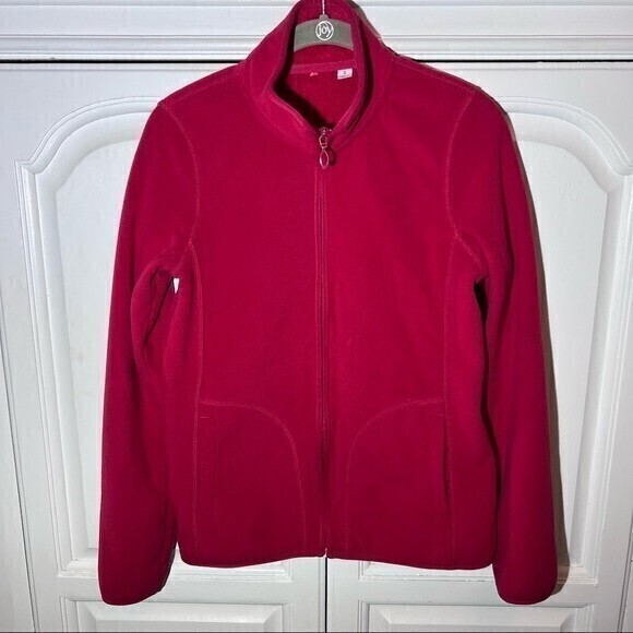 Uniqlo‎ Men’s Fleece Zip-up Sweatshirt with pockets Size S, Red * - Picture 1 of 6
